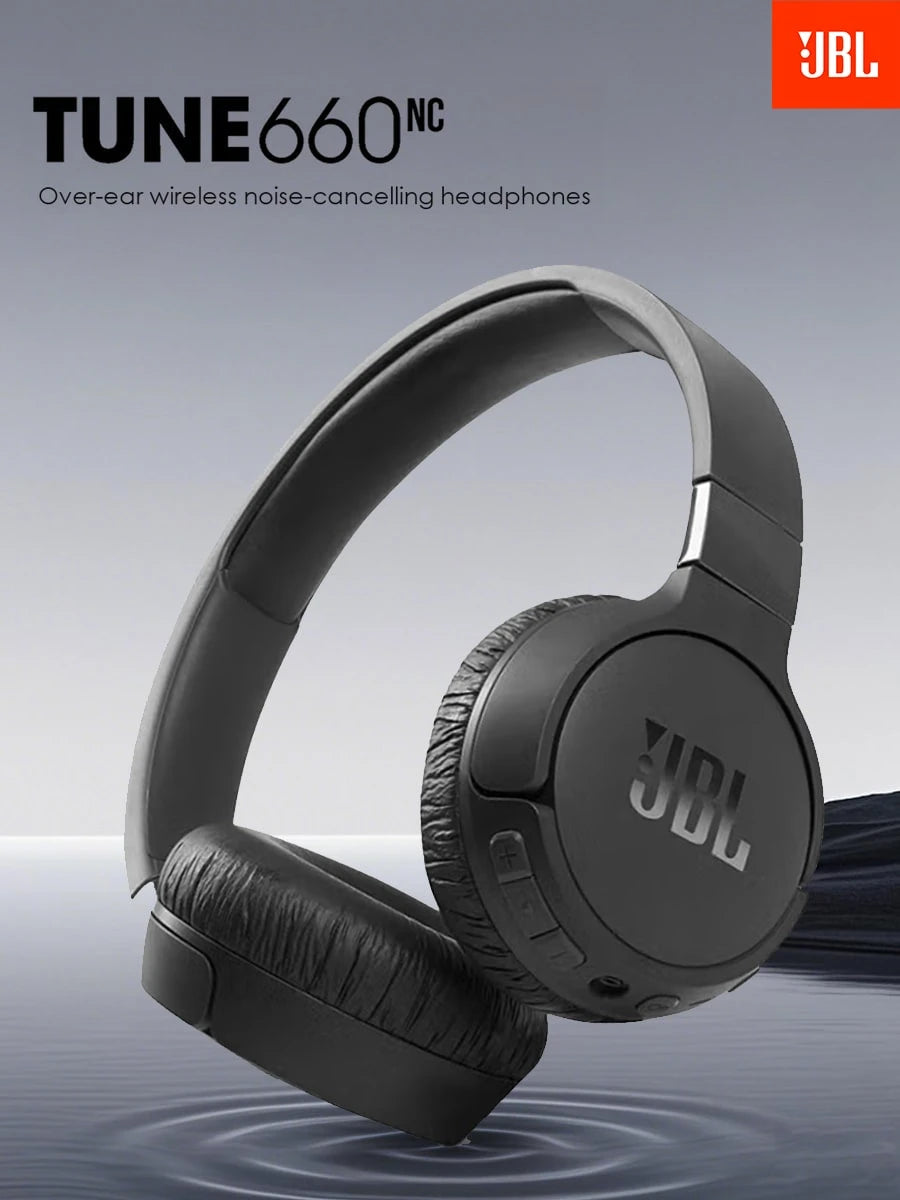 JBL TUNE 660NC Over-Ear Active Noise-Cancelling Wireless Bluetooth Headphones with Pure Low-Frequency Sound Effects, Long Battery Life, Portable, a Must-Have for Listening to Music.