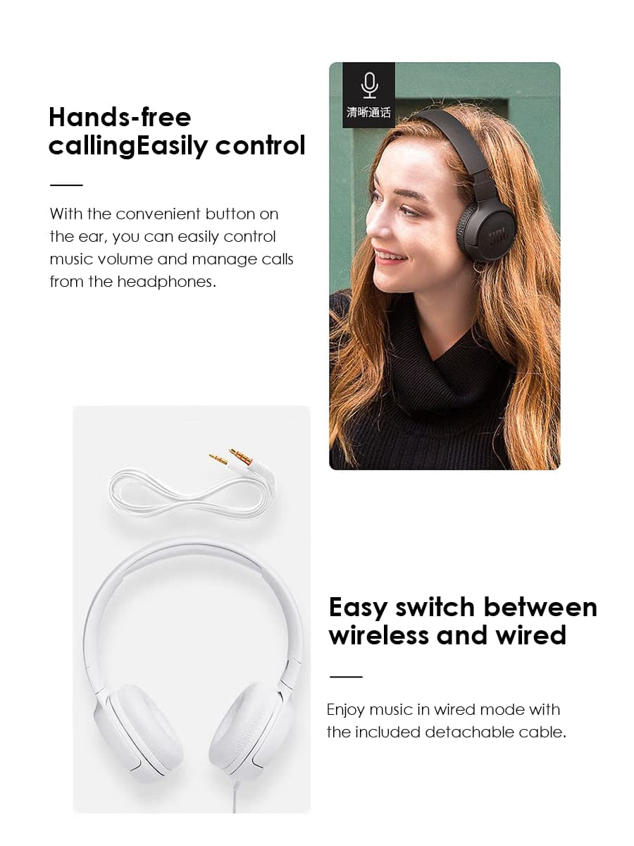 JBL TUNE 660NC Over-Ear Active Noise-Cancelling Wireless Bluetooth Headphones with Pure Low-Frequency Sound Effects, Long Battery Life, Portable, a Must-Have for Listening to Music.