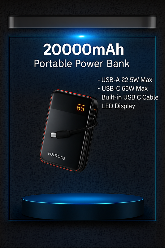 65W 20000mAh Power Bank – Fast PD Charging USB-C Laptop Charger | Afkne