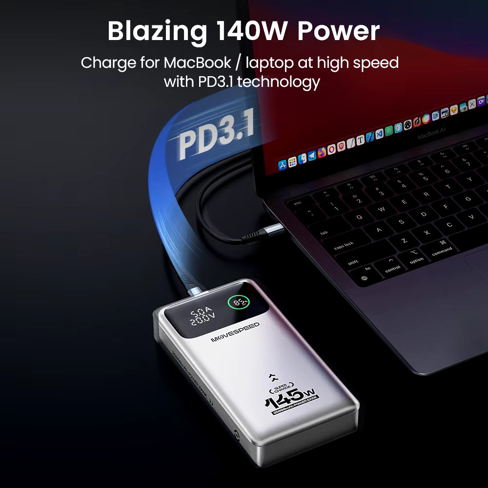 M25 Pro 140W Power Bank 25000Mah PD3.1 USB-C Fast Charging Powerbank Portable External Battery for Macbook Dell Laptop