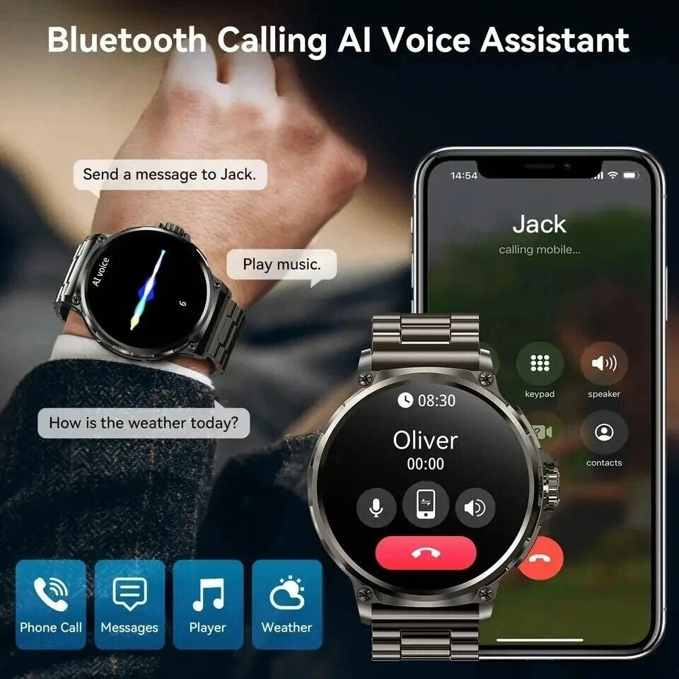 1.85" Ultra HD Smartwatch GPS Bluetooth Call Health Tracing