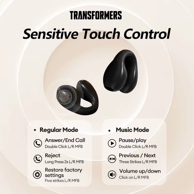 TF-T05 Bluetooth 5.3 Earphones Gaming Headset TWS Wireless Headset HIFI Sound Earbuds Noise Reduction Headphones